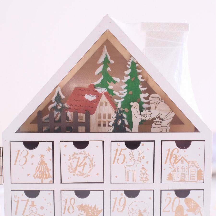 アドベントカレンダーLED 木製 引き出し 2025クリスマス 飾り 北欧