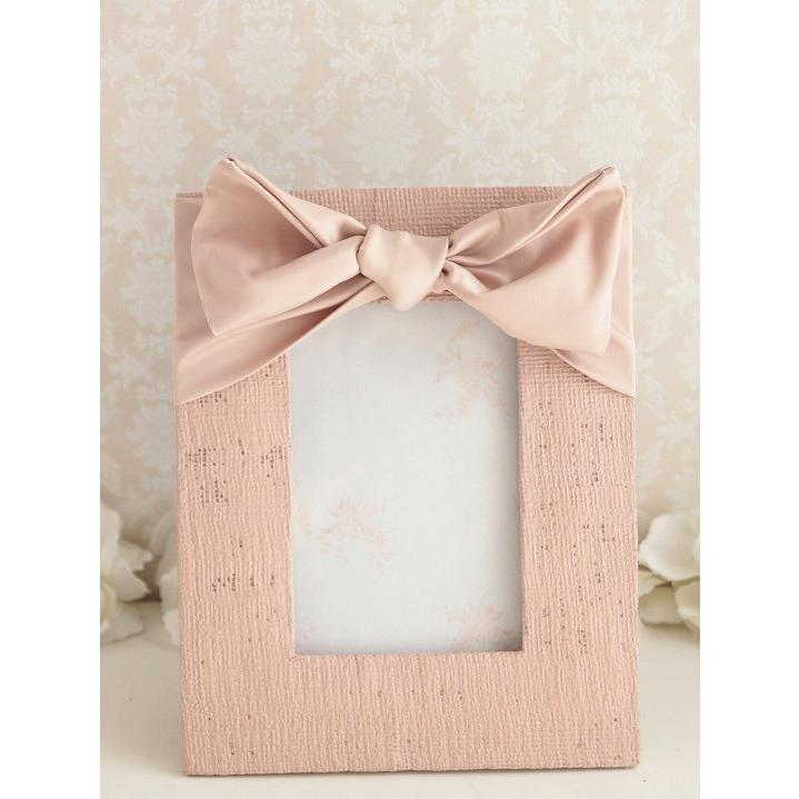 サテンリボン フォトフレーム・ピンク りぼんシャビーシック