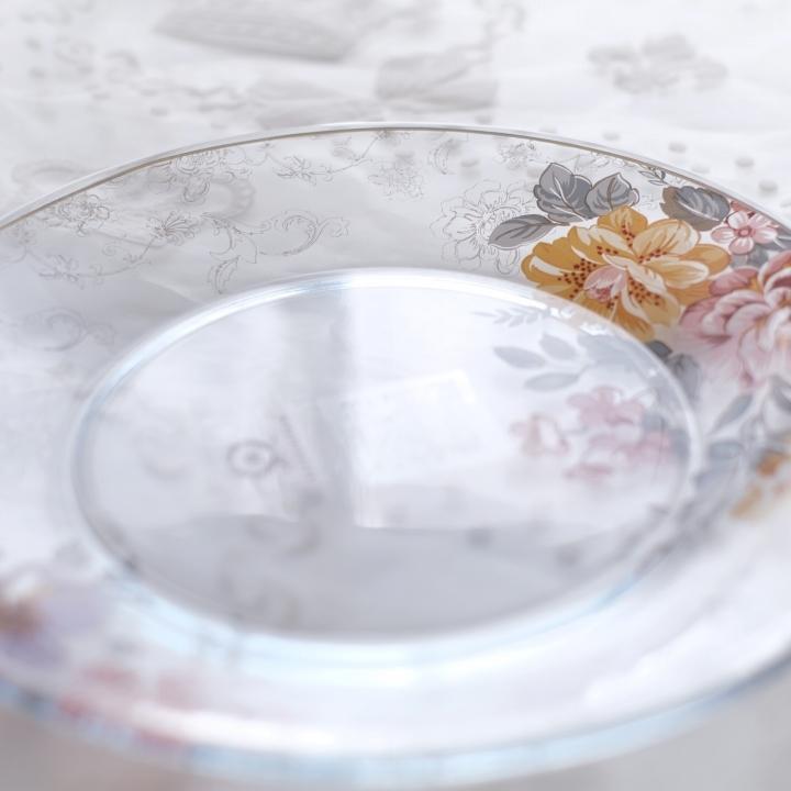ガラスプレート 皿 おしゃれ カメリア フラワー 花柄 引き出物