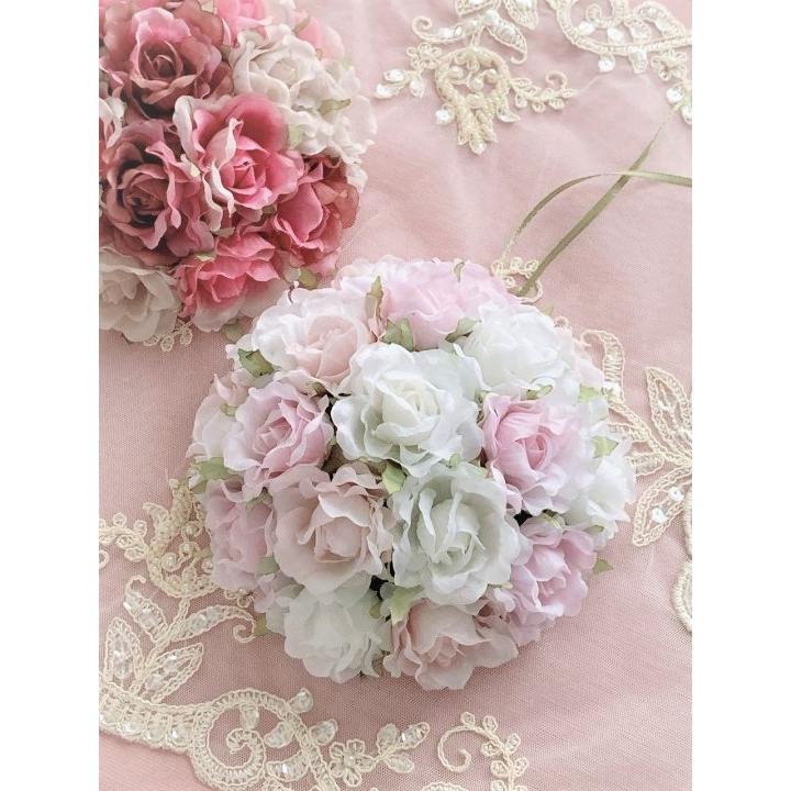 ブーケ ローズポンポン・ホワイトミックス 薔薇 イミテーション ブーケ ローズポンポン・ホワイトミックス 薔薇 イミテーション