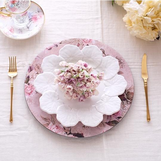 チャージャープレート ローズ アンダープレート 薔薇柄 おしゃれ 薔薇 