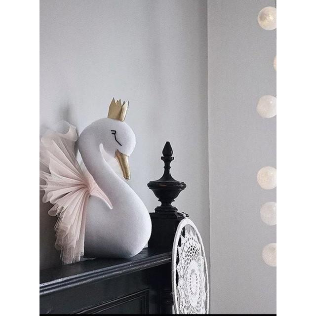アニマル ヘッド ゴールドクラウンスワン ウォールデコ白鳥子供部屋