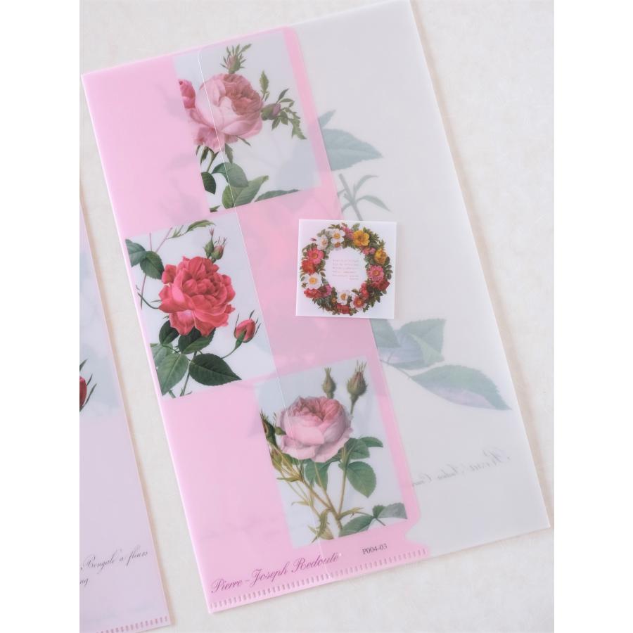 クリアファイル ルドゥーテローズ ミニクリアファイル 4種 薔薇柄 薔薇