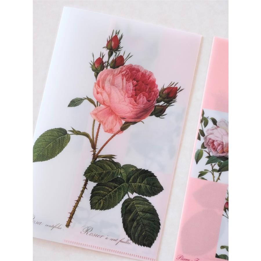 クリアファイル ルドゥーテローズ ミニクリアファイル 4種 薔薇柄 薔薇