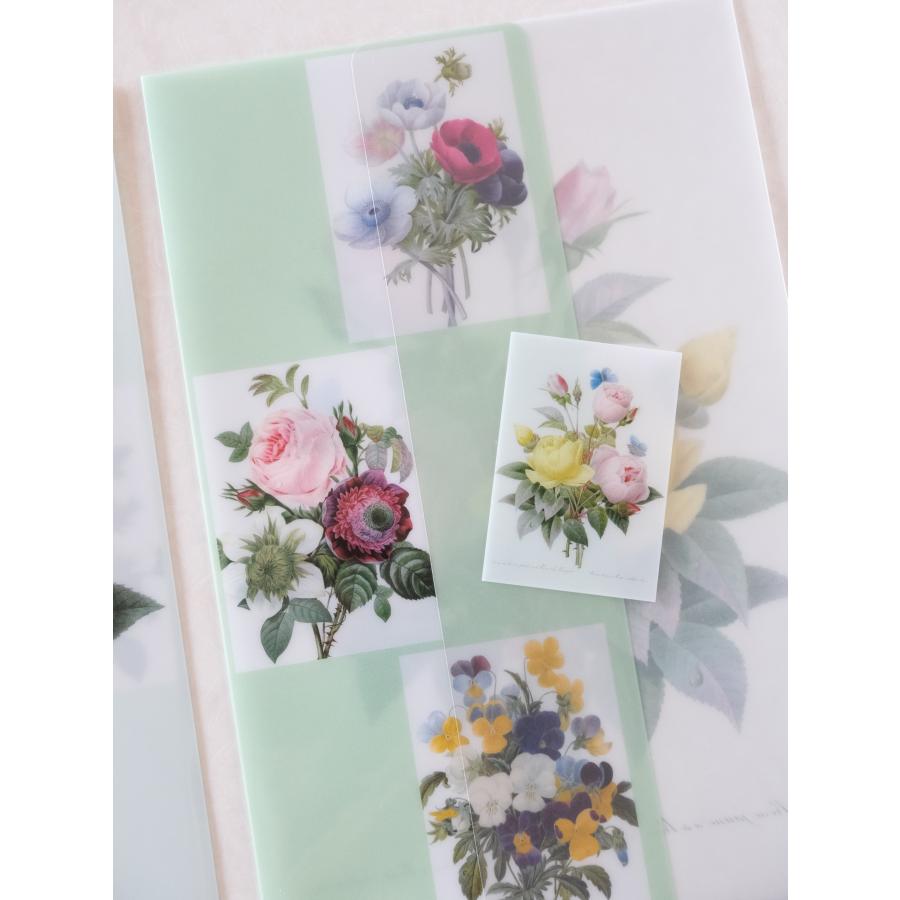 クリアファイル ルドゥーテローズ ミニクリアファイル 4種 薔薇柄 薔薇
