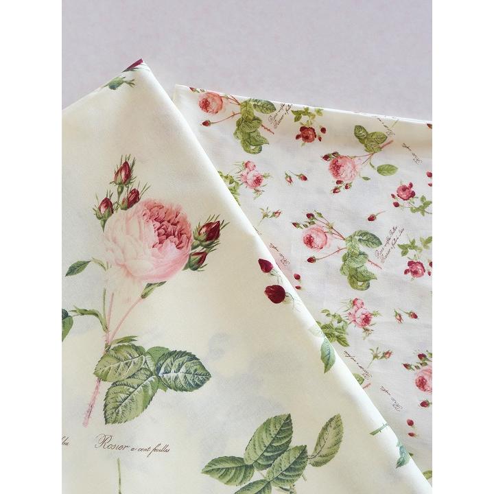 生地 布 薔薇柄 ルドゥーテローズ 大柄 日本製 ローズ柄 薔薇雑貨  