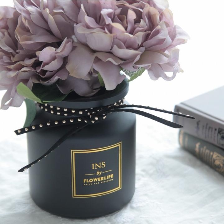 ブラック フラワーベースs 花瓶 ブーケ ガラス アンティーク シャビーシック おしゃれ かわいい ギフト リボン ドット Fb1333bk Vanilla Rose 通販 Yahoo ショッピング