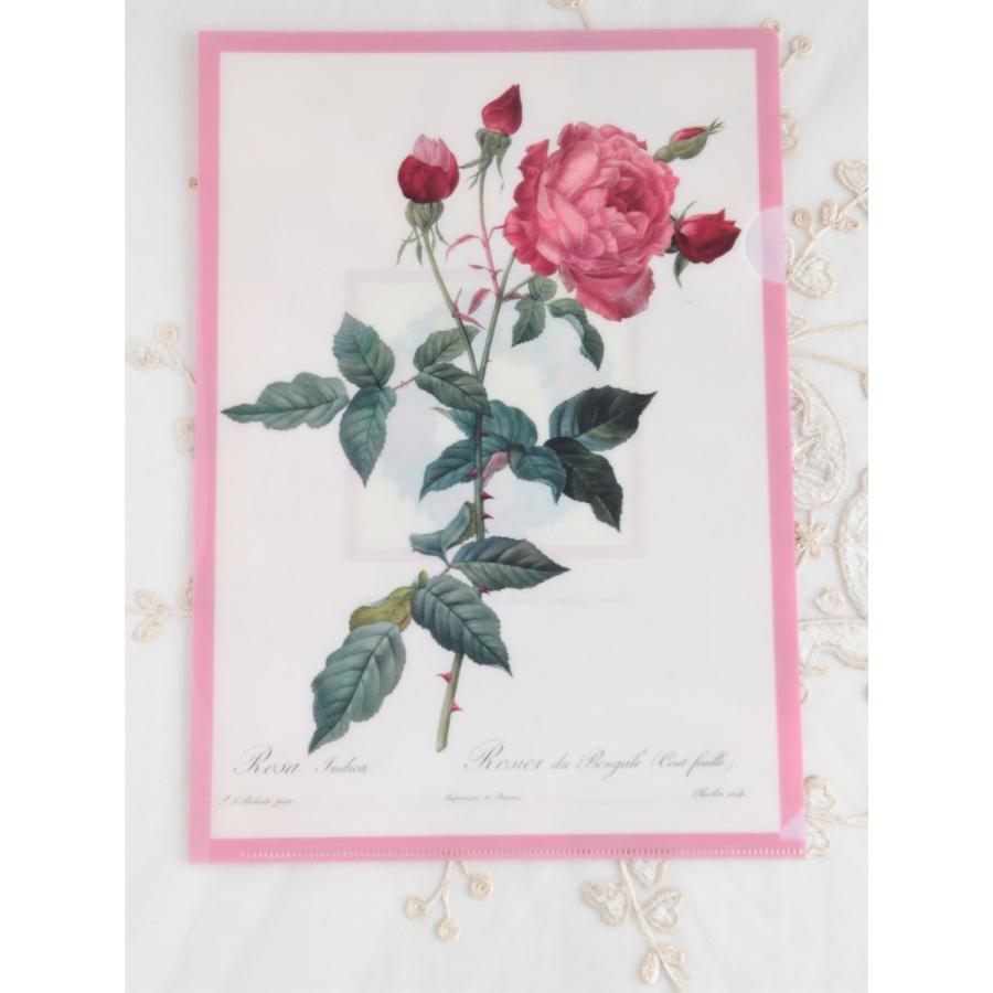 クリアファイル ファイル ルドゥーテローズ 薔薇柄 薔薇雑貨 ピンク 母