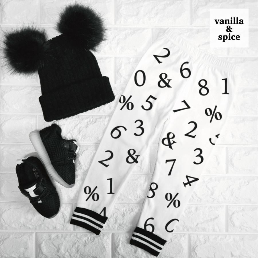 cintura レギンス キッズ 子供服 vanilla&spice 【A】 123 ナンバー柄 パターン 裾リブ