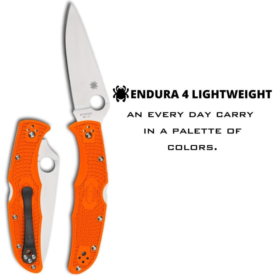 アウトドアナイフ 日本製 C10FPOR スパイダルコ エンデューラ4 フルフラット オレンジ 直刃 Spyderco サバイバルナイフ_1