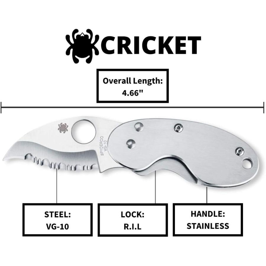 アウトドアナイフ 日本製 C29S スパイダルコ クリケット ステンレス 波刃 Spyderco サバイバルナイフ_4