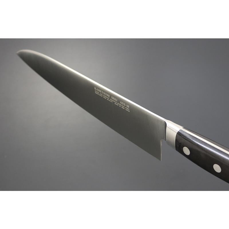 KC-173 関兼常作 AUS-10 モリブデン鋼 口金付黒合板柄 牛刀 新品 包丁 日本製 KC-173 関兼常作 AUS-10 モリブデン鋼 口金付黒合板