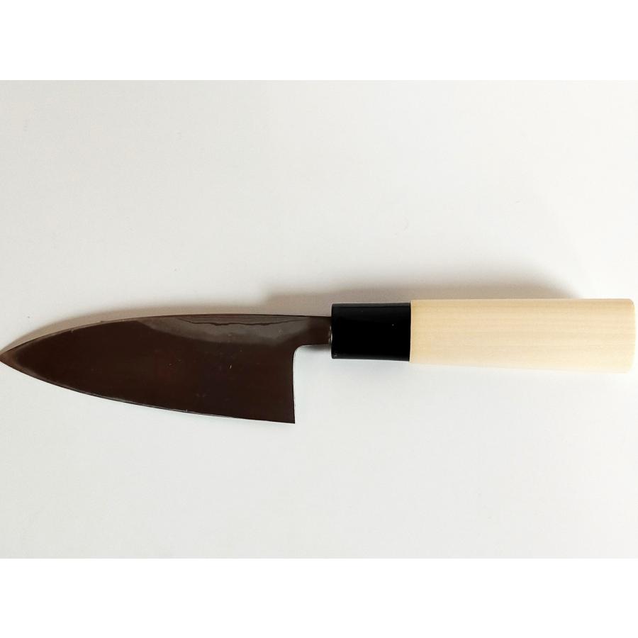 No.01278 包丁 白鷹幸伯（本人作) 黒打 両刃刃文綺麗 未使用品