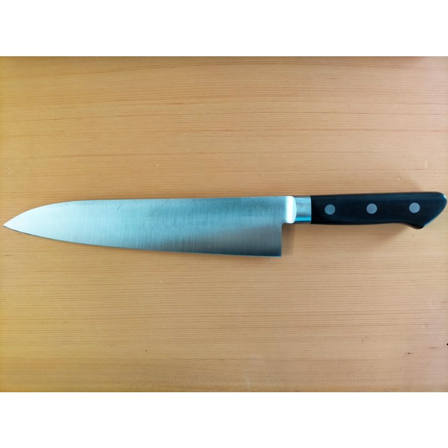 KC-703 関兼常 源兼正 全鋼 黒合板柄 牛刀 全長 370×刃渡240mm KC-703 関兼常 源兼正 全鋼 黒合板柄 牛刀 全長 370×刃渡240mm