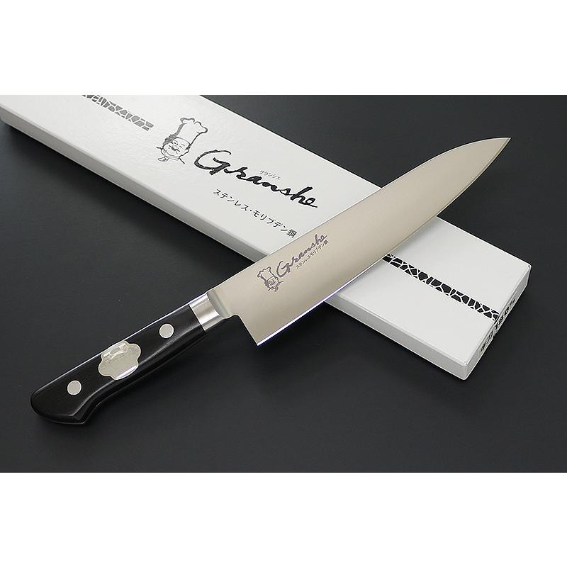 正規販売店】包丁 日本製 KC-721 黒合板柄 (本刃付) 牛刀 180mm