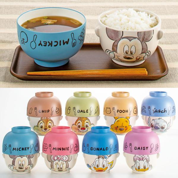 Disney（ディズニー） 汁椀 茶碗 セット 大サイズ 大人用 | 和風 水彩