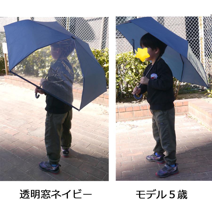 CRUX（クラックス） 無地 折りたたみ傘 50~55cm カラビナ手元 透明窓