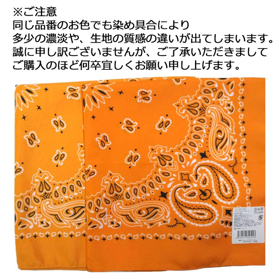 バンダナ 53cm 55cm ペイズリー 無地 ポリエステル | 柄 ランチクロス