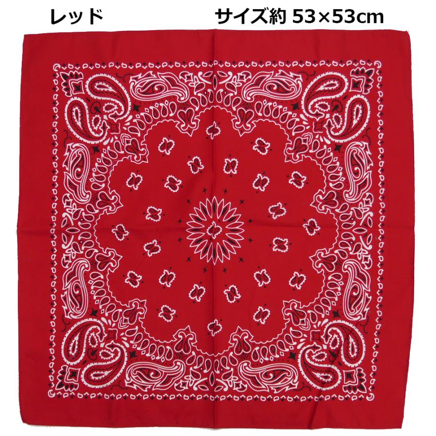 バンダナ 53cm 55cm ペイズリー 無地 ポリエステル | 柄 ランチクロス