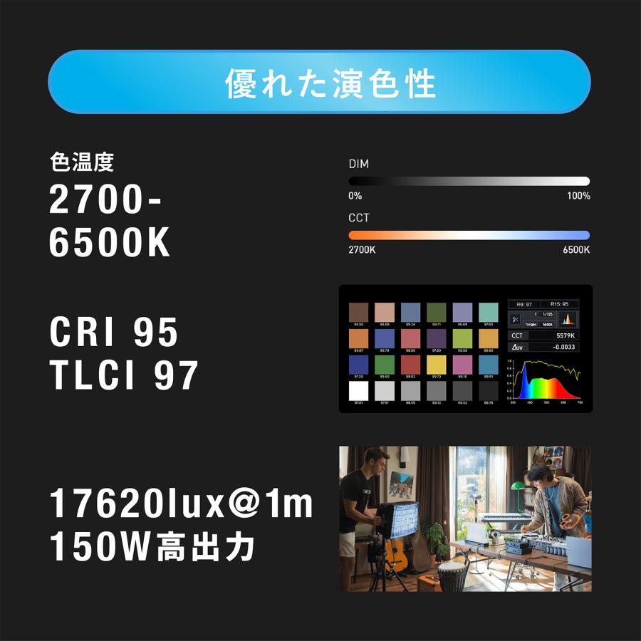 NANLITE PavoSlim 120B 撮影用ライト パネルライト スタジオライト 150W 2700-6500K アプリ操作 天吊り バイカラー 動画撮影 ライブ配信 国内正規品 爆買_3