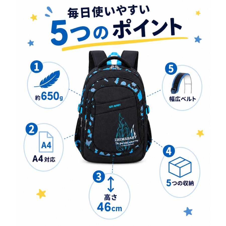 リュック リュックサック キッズバック キッズ 子供 大容量 男の子 女の子 40L 電車 25L  a4サイズ 小学生 中学生 大容量 通学リュック 遠足 通学 |  | 10