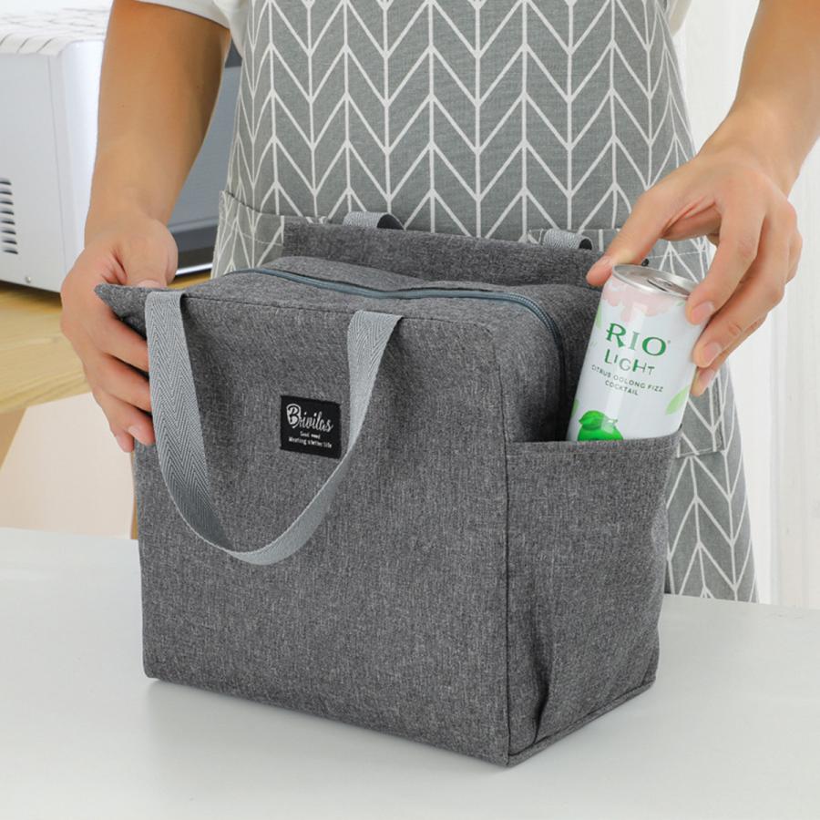 ランチバッグ お弁当バッグ 保冷 おしゃれ 無地 メンズ レディース 高校生 ペットボトル マチ 広い 防水 ファスナー 大きめ 大容量 |  | 15