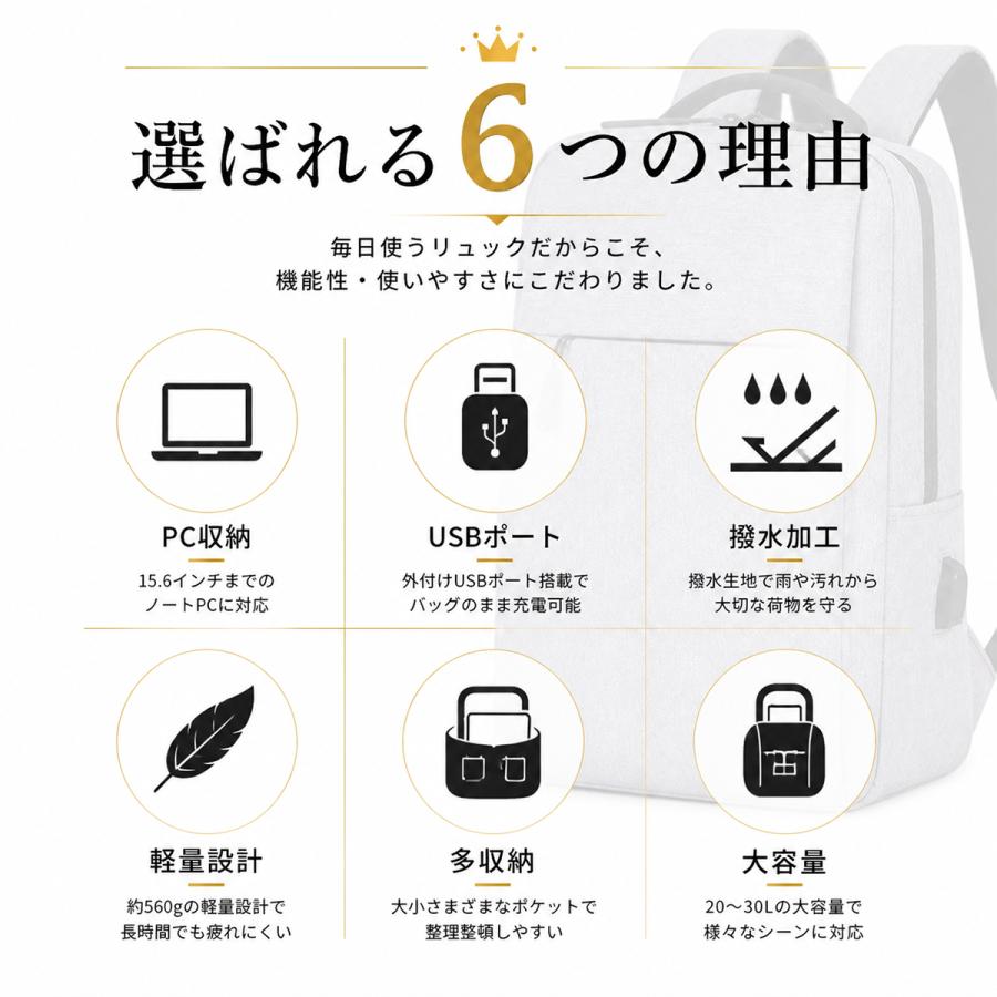 リュックサック ビジネスリュック メンズ レディース 大容量 通学 通勤 シンプル 黒 防水 おしゃれ 軽量 薄型 パソコン 旅行 スポーツ |  | 09