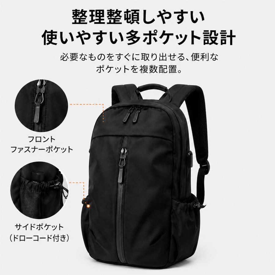 リュックサック レディース メンズ 大容量 通学 通勤 ビジネス スポーツ おしゃれ 防水 軽量 学生 大人 旅行 15.6インチ PC パソコン 黒 ブラック |  | 14