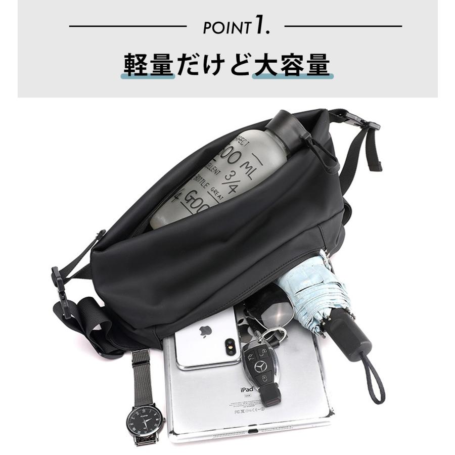 ボディバック ショルダーバック メンズ レディース 大きめ 斜めがけ 大容量 バッグ 軽い 収納 ipad ワンショルダー 防水 出張 多機能 通勤 通学 旅行 |  | 08