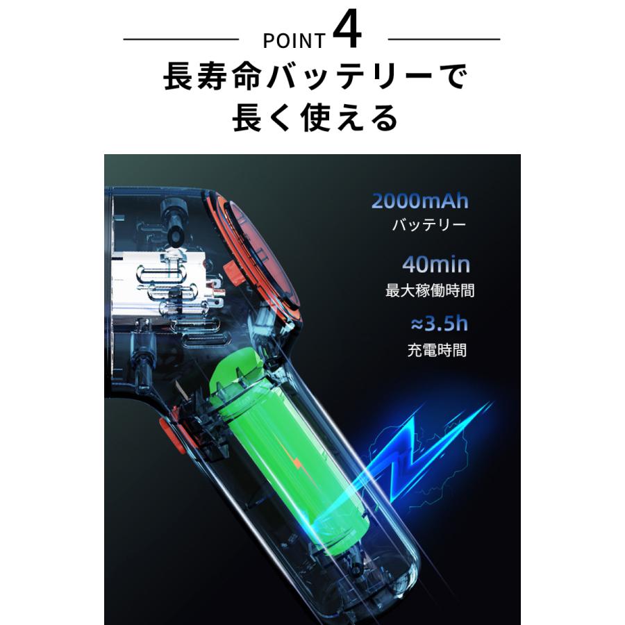 ハンディクリーナー 強力 コードレス 車 充電式 掃除機 車用 usb 静音 カークリーナー 軽量 軽い サイクロン 静か 小型掃除機 8000pa｜vanpup｜12