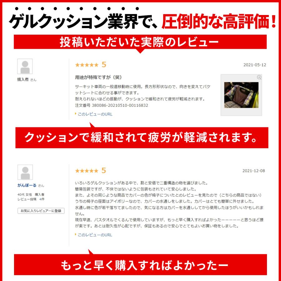 ゲルクッション ジェルクッション 極厚 特大 クッション 二重ハニカム構造 座布団 腰痛 車 卵が割れない 2025 カバー付き |  | 08