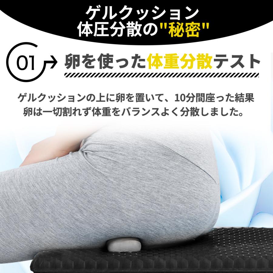 ゲルクッション ジェルクッション 極厚 特大 クッション 二重ハニカム構造 座布団 腰痛 車 卵が割れない 2025 ブラック 黒 カバー付き |  | 07