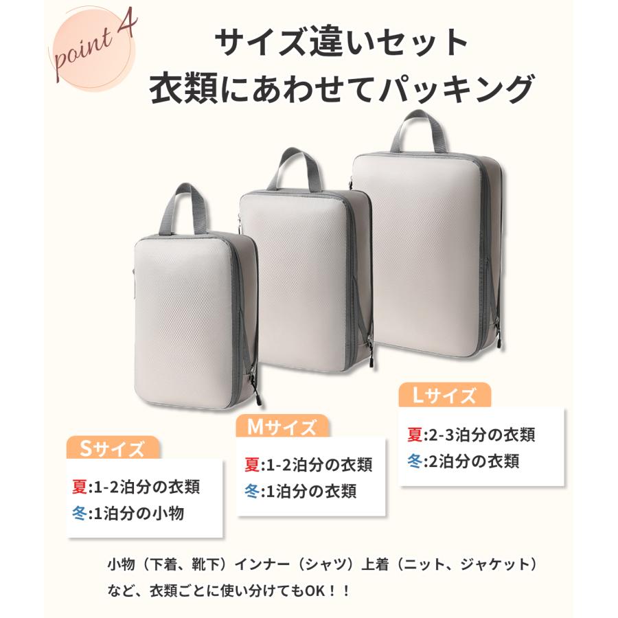 トラベルポーチ 圧縮 バッグ 圧縮バッグ 収納ポーチ 圧縮ポーチ 圧縮袋 軽量 旅行 簡単圧縮 衣類仕分け コンパクト 60％ 節約 メンズ レディース 3点セット |  | 13