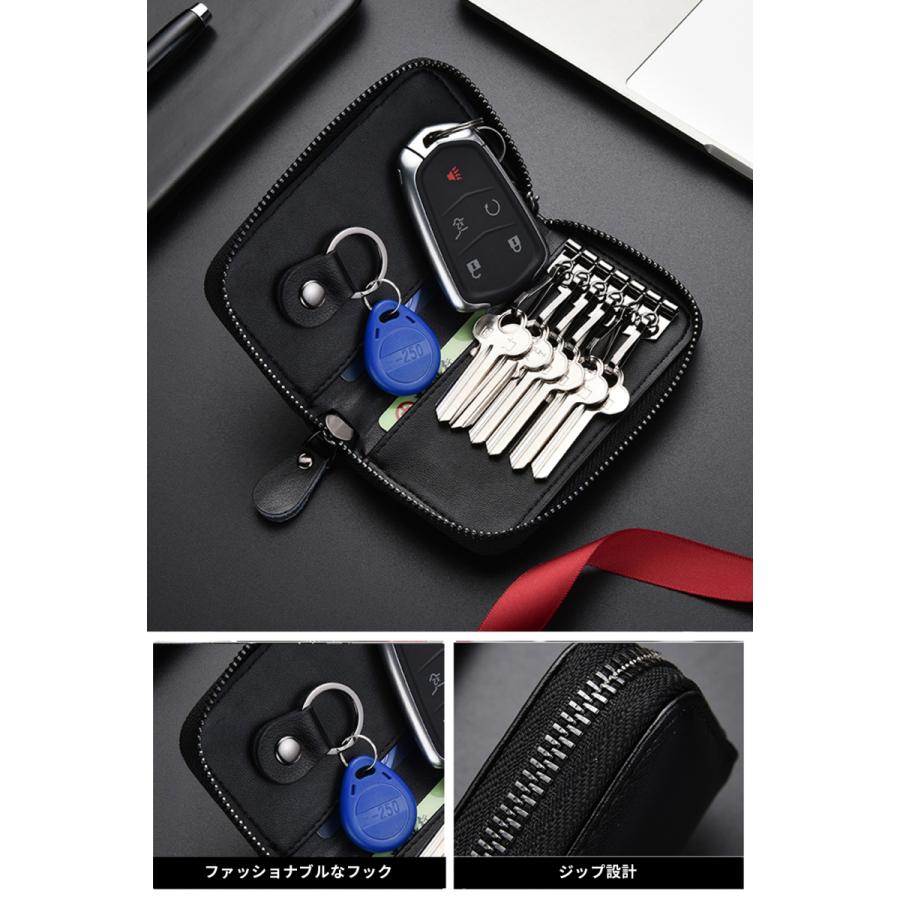 キーケース スマートキー メンズ 本革 スマートキーケース 6連 カード収納 キーホルダー 多機能 大人 プレゼント カラビナ付き |  | 09