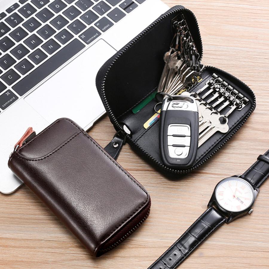 キーケース スマートキー メンズ 本革 スマートキーケース 6連 カード収納 キーホルダー 多機能 大人 プレゼント カラビナ付き |  | 12