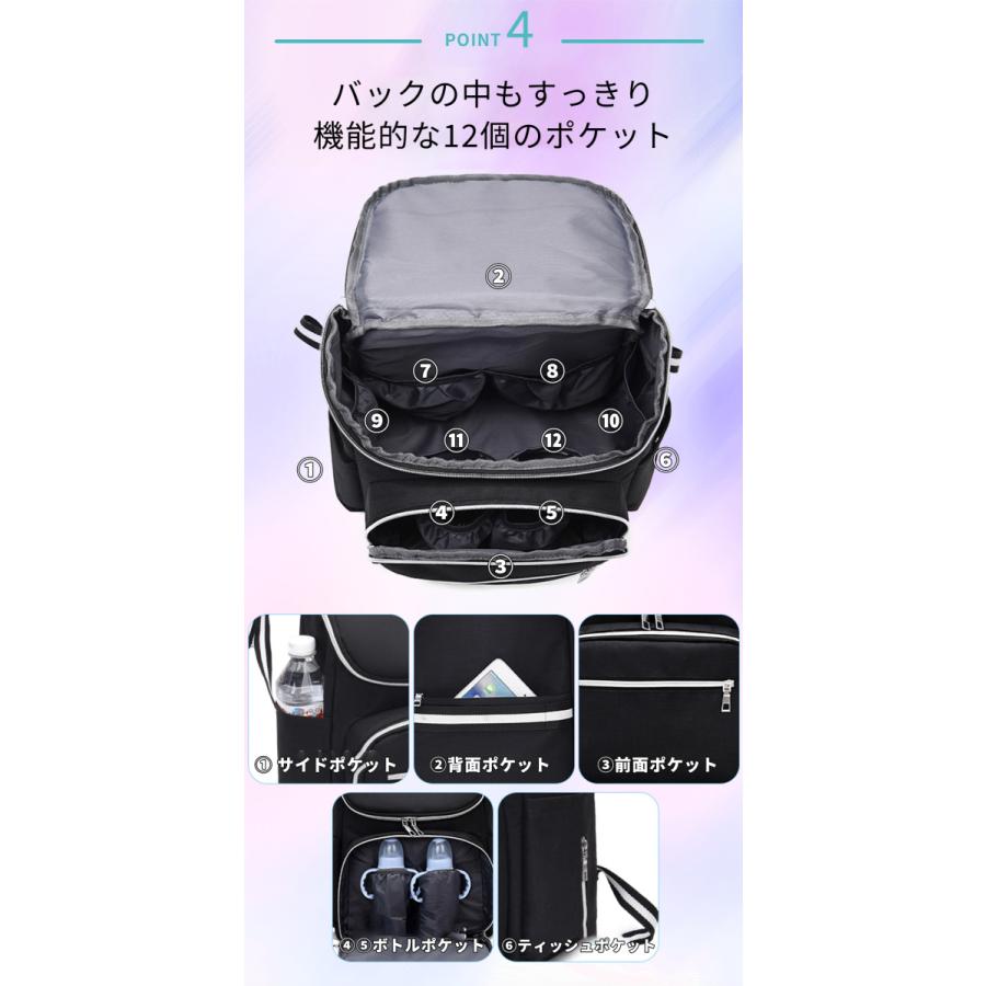 マザーズバッグ リュック マザーズリュック おしゃれ ショルダー 大容量 軽量 がま口 保温 保冷ポケット ママリュック ママバッグ レディース |  | 14