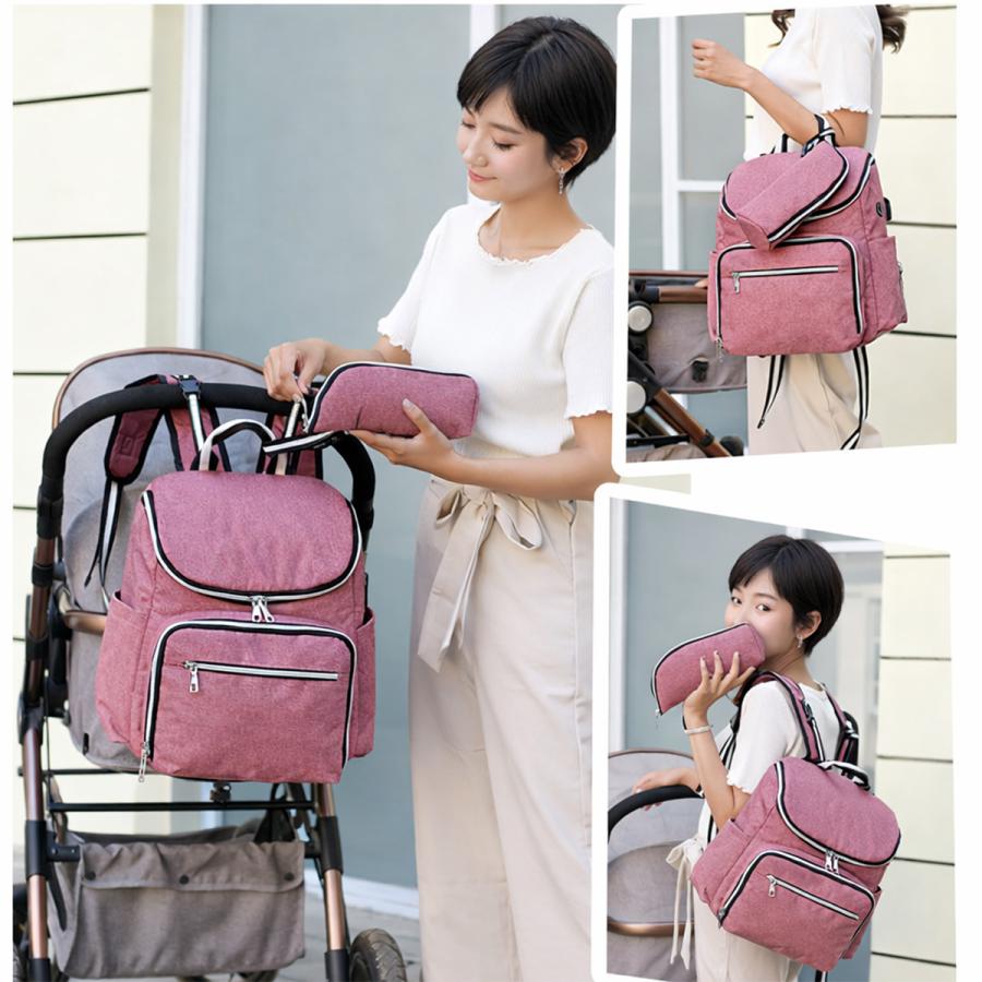 マザーズバッグ リュック マザーズリュック おしゃれ ショルダー 大容量 軽量 がま口 保温 保冷ポケット ママリュック ママバッグ レディース |  | 22