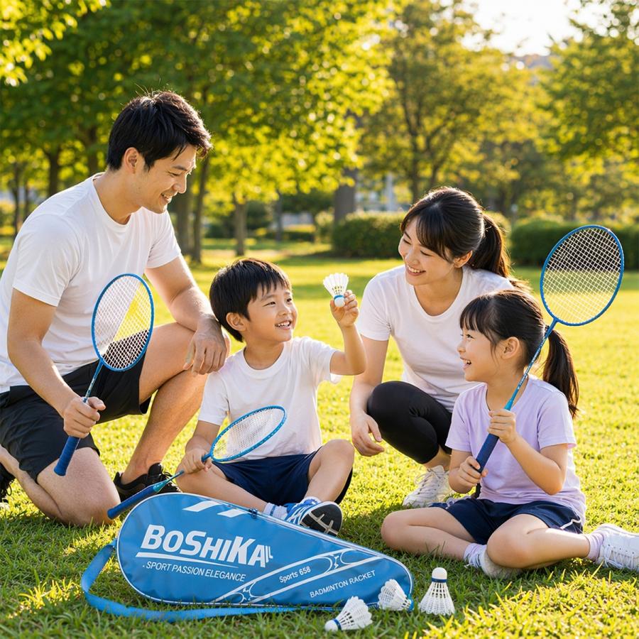 バドミントン ラケット ネット セット 初心者 中級者 シャトル 風に強い レディース メンズ 子供 大人 中学 練習 スターターセット 2本組 |  | 08