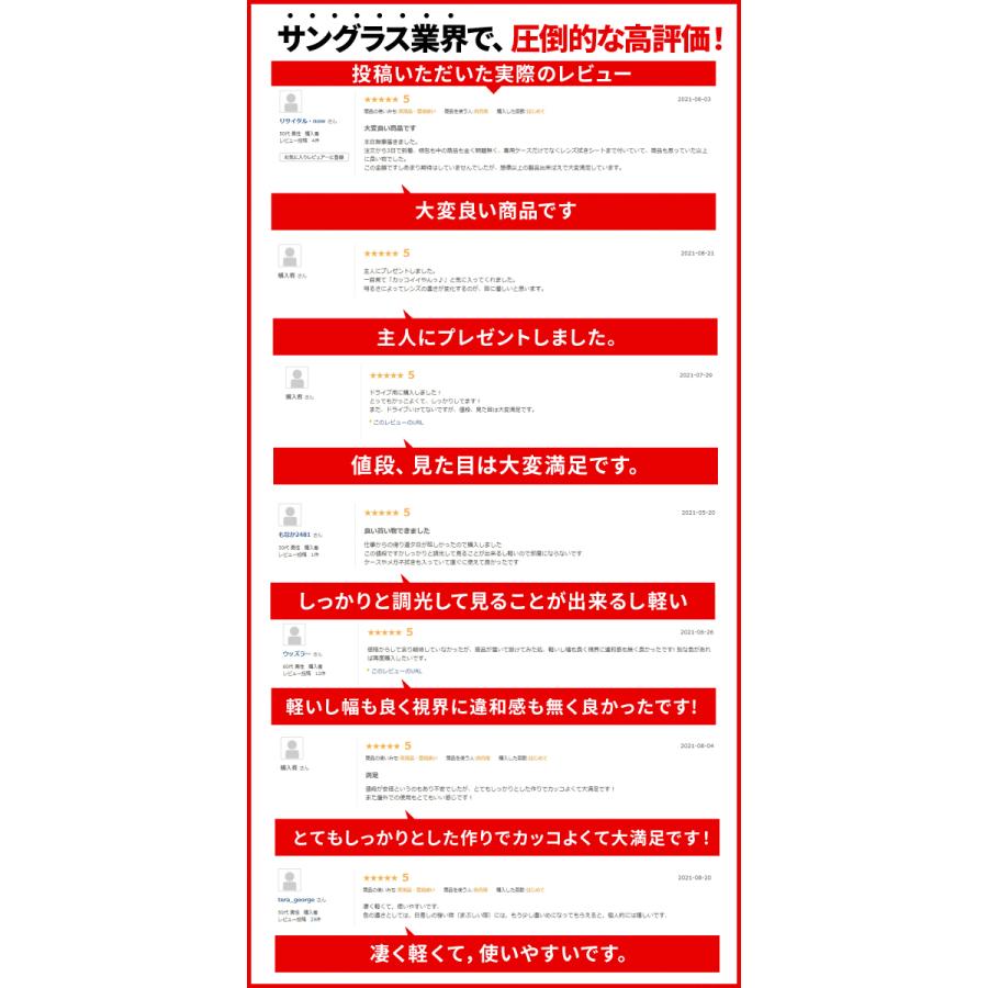 サングラス メンズ 偏光 調光 UVカット 軽量 レディース スポーツ スポーツサングラス ドライブ 釣り 運転 ケース付き |  | 07