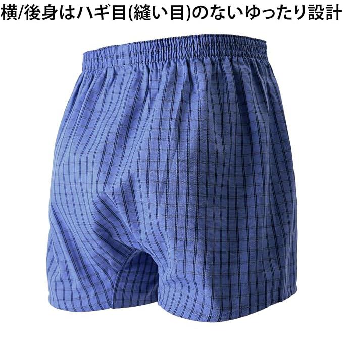 B.V.D. トランクス 2枚セット メンズ 綿100％ パナマ織り 前あき おまかせ柄セット BVD 綿涼 涼感 通気性 チェック ストライプ M L LL 紳士下着 インナー | B.V.D | 03