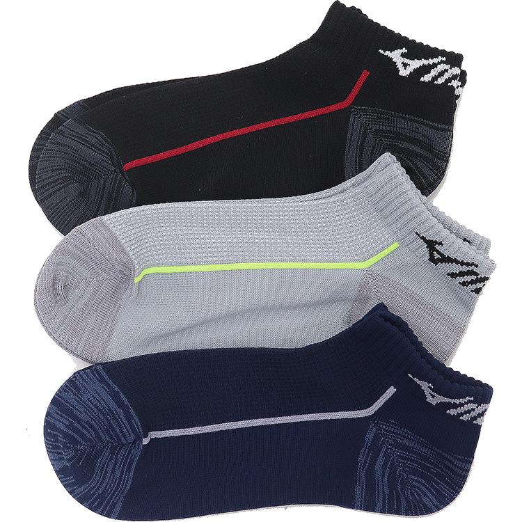 MIZUNO（ミズノ） ソックス 3足組 メンズ 春夏 メッシュ スニーカー丈