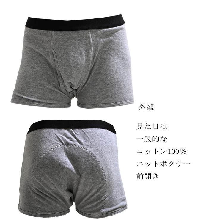 日本製 ケツ汗パッド付きボクサーパンツ/前開き/特許実用新案登録/お尻