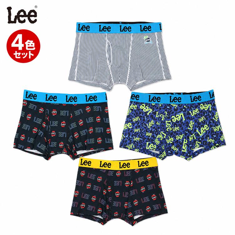 Lee（リー） 4枚セット 総柄 ボクサーパンツ メンズ 前開き 綿