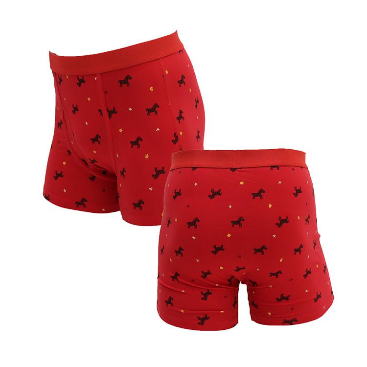 開運祈願パンツ】2026年 干支 馬 午年 うま 赤 ボクサーパンツ 前あき