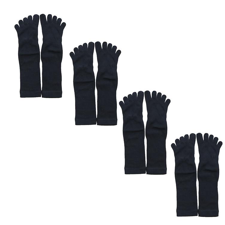 日本製 五本指ソックス メンズ 4足セット 黒 綿混 25-27cm 5本指 靴下 消臭 通気性 ビジネス スポーツ まとめ買い |  | 04