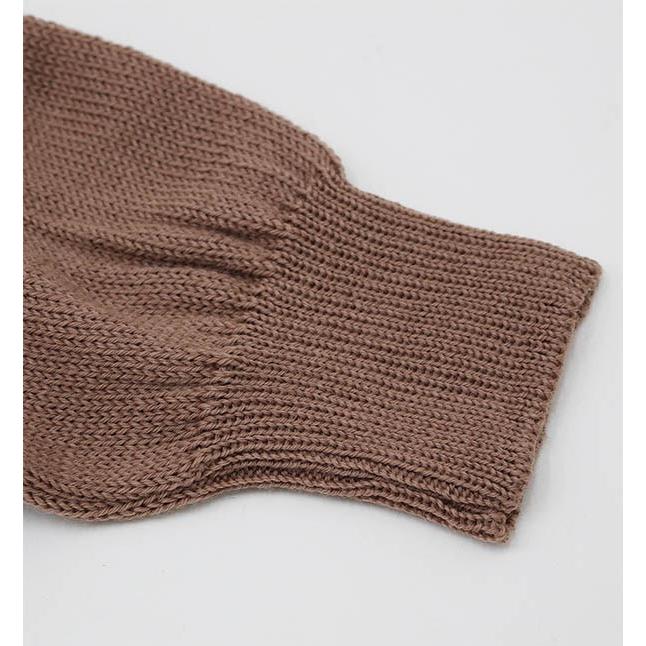 秋冬）日本製 ラクダ色 毛 ウール100％面二シャツ（横編7G天竺手編み