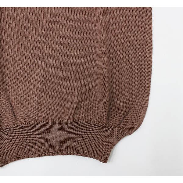 秋冬）日本製 ラクダ色 毛 ウール100％面二シャツ（横編7G天竺手編み