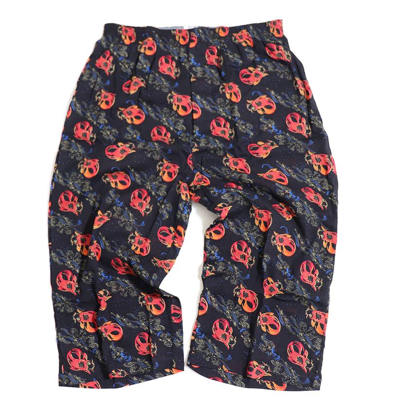 楊柳 クレープ ステテコ メンズ 鯉柄 コイ ルームウエア 前あき 綿100％ | 