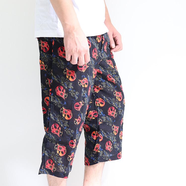 楊柳 クレープ ステテコ メンズ 鯉柄 コイ ルームウエア 前あき 綿100％ |  | 01