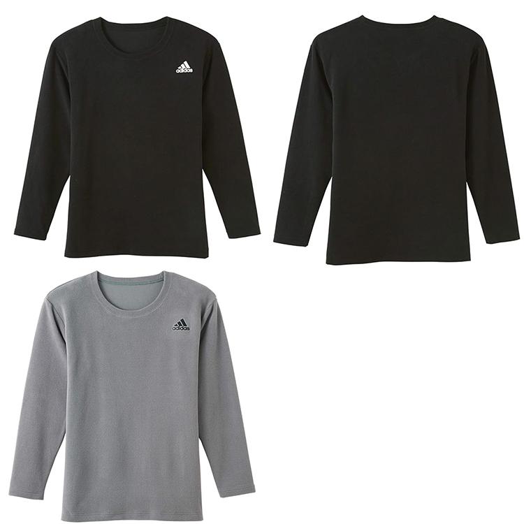 adidas（アディダス） 冬 暖か フリース シャツ 長袖 ロンt 丸首